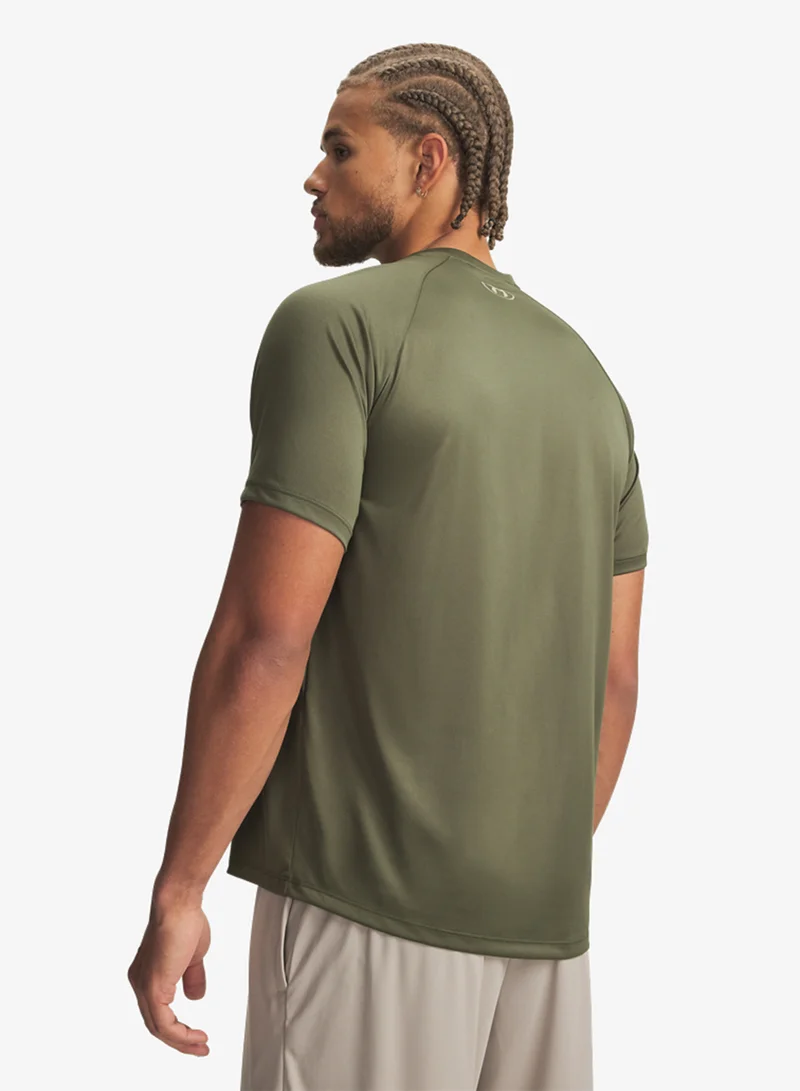 Under Armour Marine OD Green /  / City Khaki Tech Graphic T-Shirt for Men | Best Price UAE