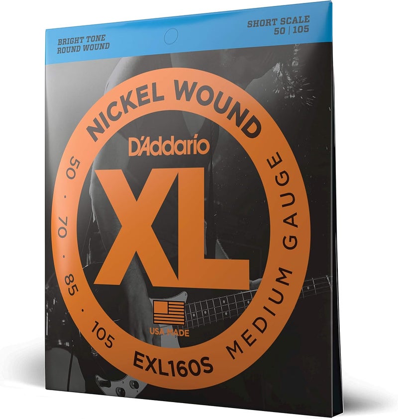 د'اداريو أوتار جيتار باس - أوتار نيكل XL - EXL160S - تناغم مثالي، إحساس ثابت، متانة قوية - لجيتار باس 4 أوتار - 50-105 متوسط، مقياس قصير - Image 1