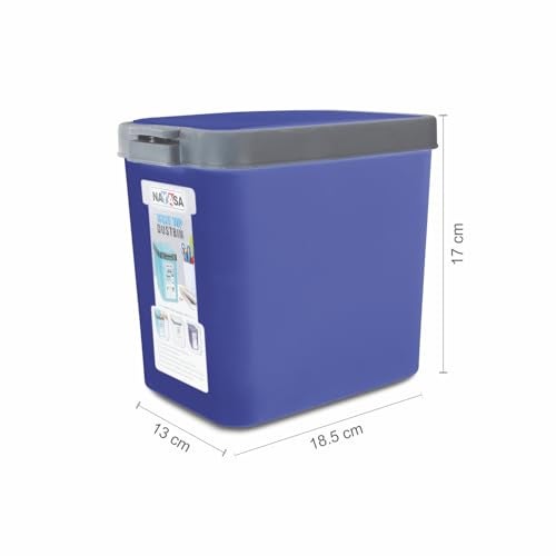 Nayasa Table Top Dustbin with Lid | Compact Plastic Desk & Countertop Bin for Kitchen, Bathroom & Office | Multi-Purpose Use | White - Image 3