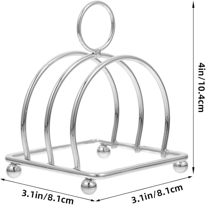حامل رف التوست من الفولاذ المقاوم للصدأ لشرائح الخبز والكتب والوصفات الفضية لتخزين المطبخ - Image 3