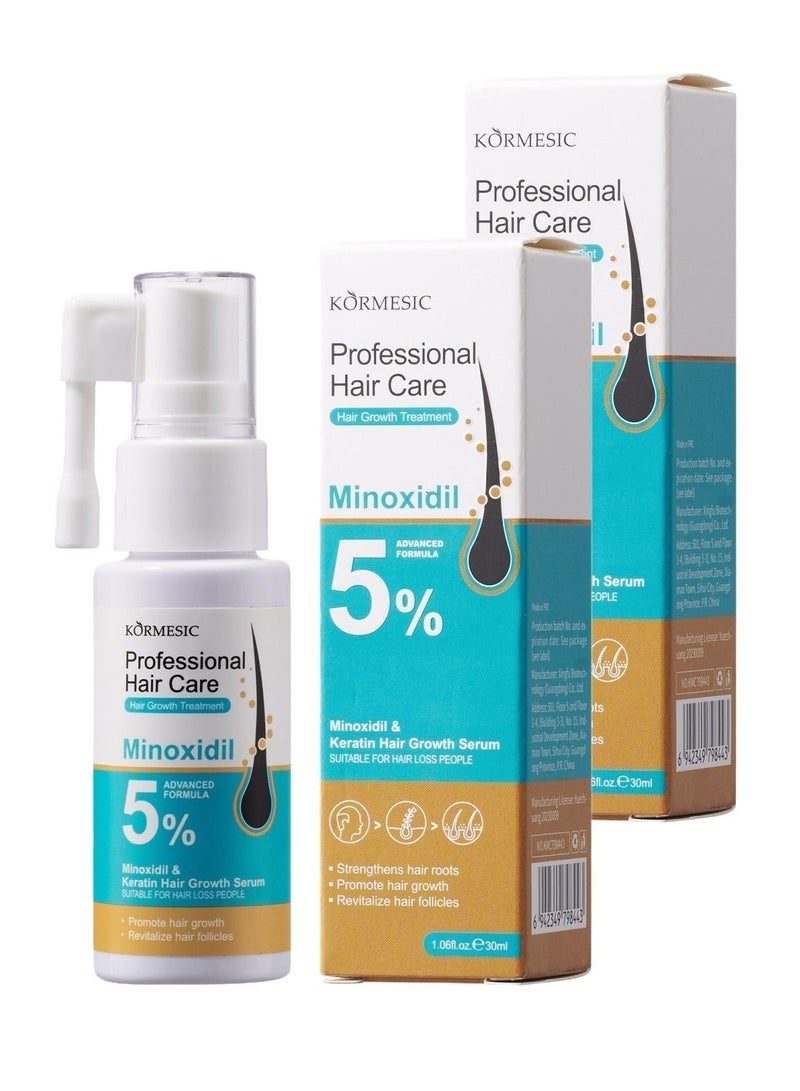 Kormesic 2-PACK 5% Minoxidil Hair Growth Serum 30ml*2 - Image 1