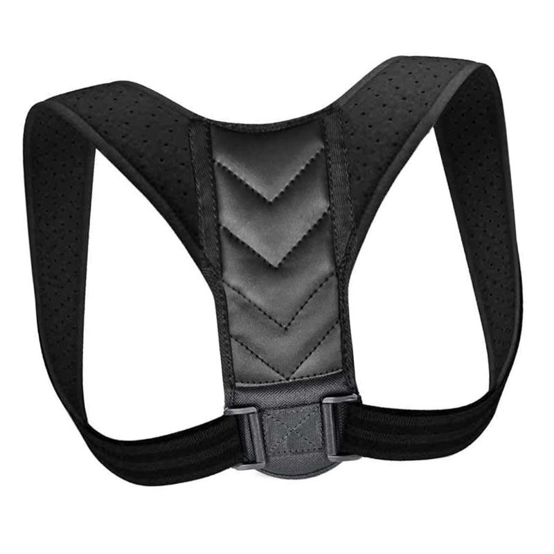 Adjustable Posture Corrector Back Brace Black Breathable Ergonomic Support Belt - Image 2