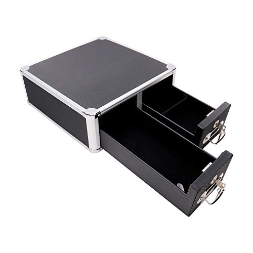 Vaultz Locking 3 x 5 Index Card Cabinet, Double Drawer, Black (VZ01393) - Image 3