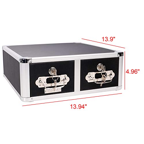 Vaultz Locking 3 x 5 Index Card Cabinet, Double Drawer, Black (VZ01393) - Image 5