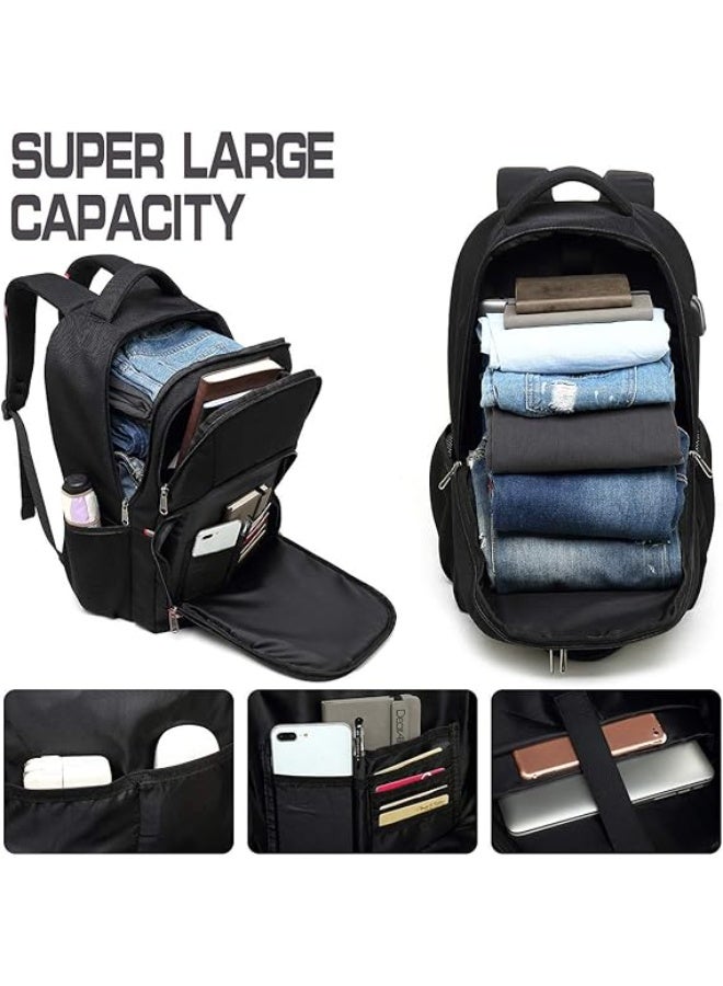 Della Gao Laptop Backpack, Extra Large Anti-Theft Business Travel Laptop Backpack Bag with USB Charging Port, Water Resistant College School Computer Rucksack Bag for Men/Women for 17 Inch Laptop and Notebook Black - Image 2