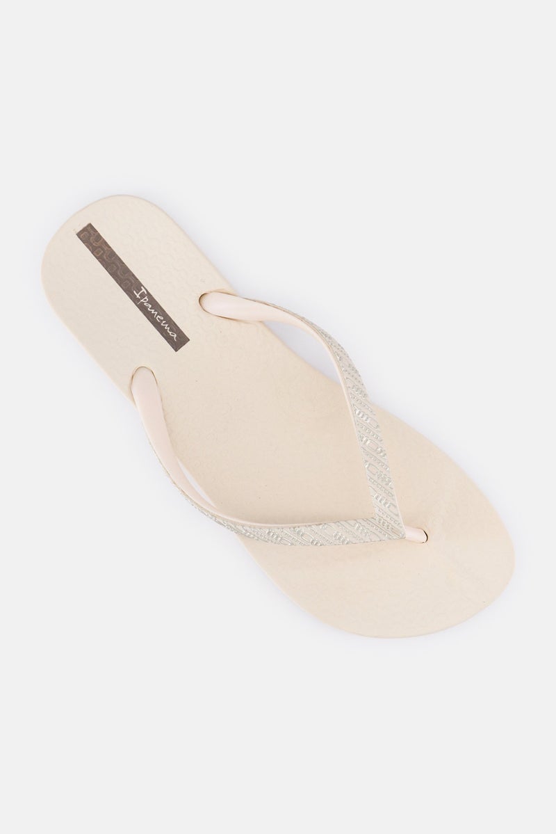 Ipanema Women Slip On Brand Logo Slippers, Beige  - Image 4
