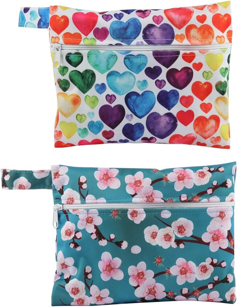 Reusable Wet Bag: Multicolor Washable Mini Wet Bag - Leakproof Wet/dry Bag for Feminine Hygiene Travel, Mama Cloth Storage - Image 1