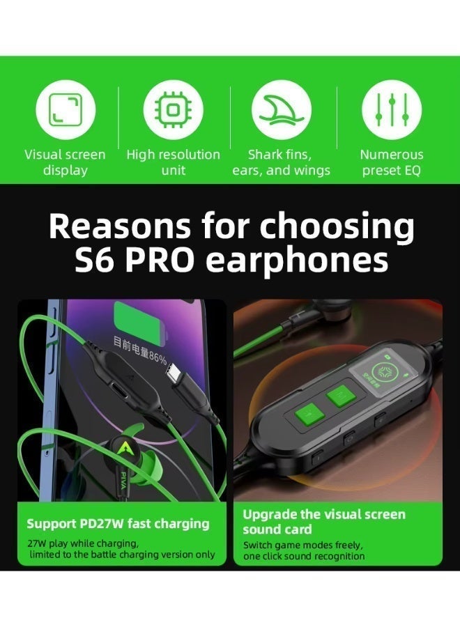 بيفا سماعات ألعاب PIVA S6 Pro 13 ملم افتراضية 7.1 Type-C 27W PD شحن سريع مدمج بطاقة الصوت للضبط المستقل - لون أحمر - Image 5