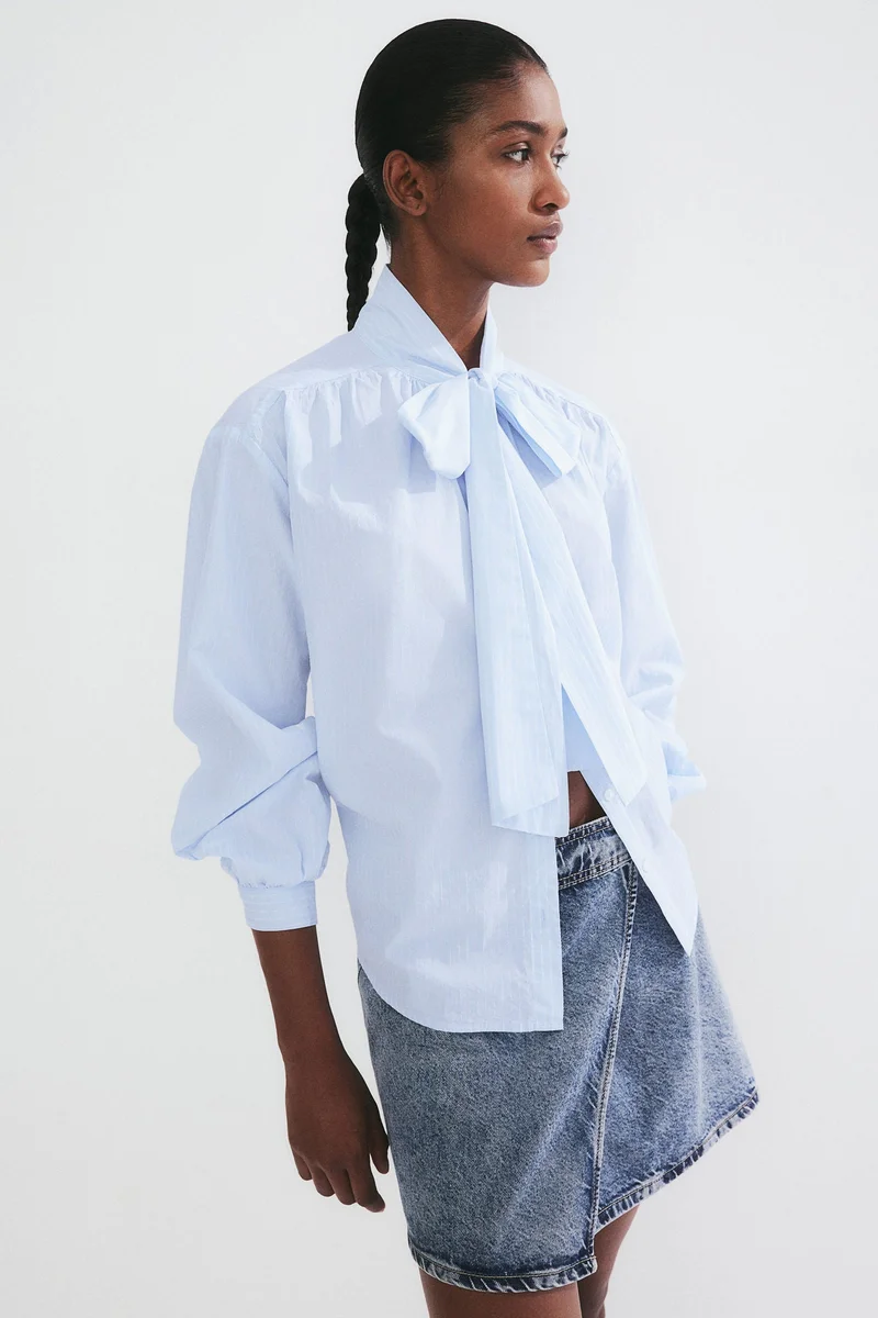 H&M Tie-Neck Blouse