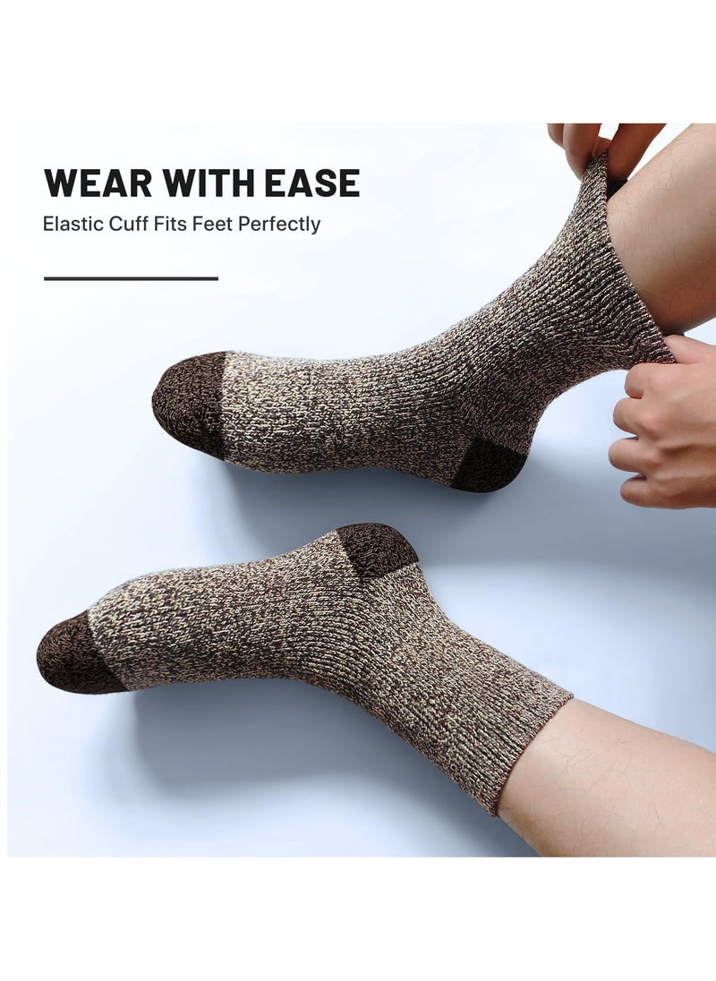 Excefore - Thick Wool Socks for Mens, Size 36-47 (7-12), Warm Winter Soft Thermal Socks, Cozy Winter Socks for Mens Gifts (5 Pairs) - Image 1