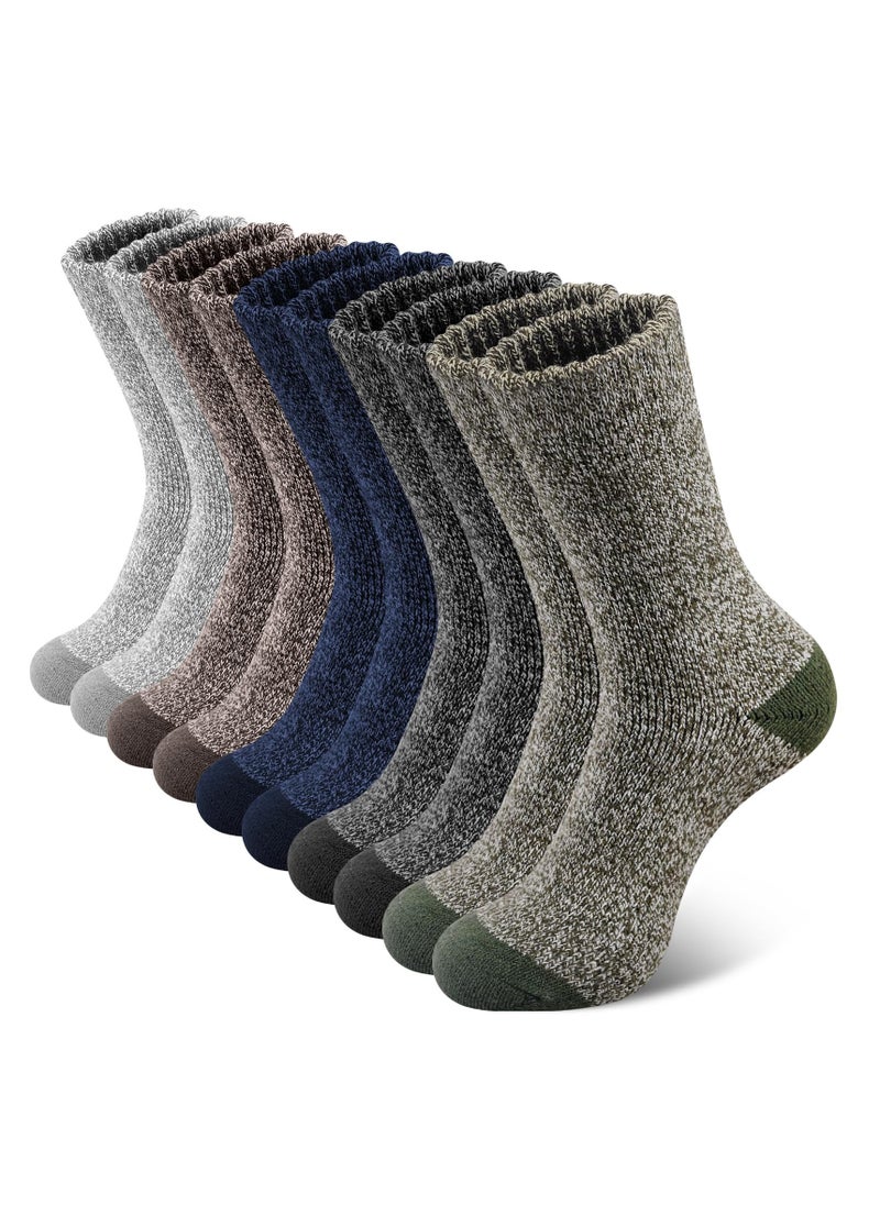 Excefore - Thick Wool Socks for Mens, Size 36-47 (7-12), Warm Winter Soft Thermal Socks, Cozy Winter Socks for Mens Gifts (5 Pairs) - Image 1