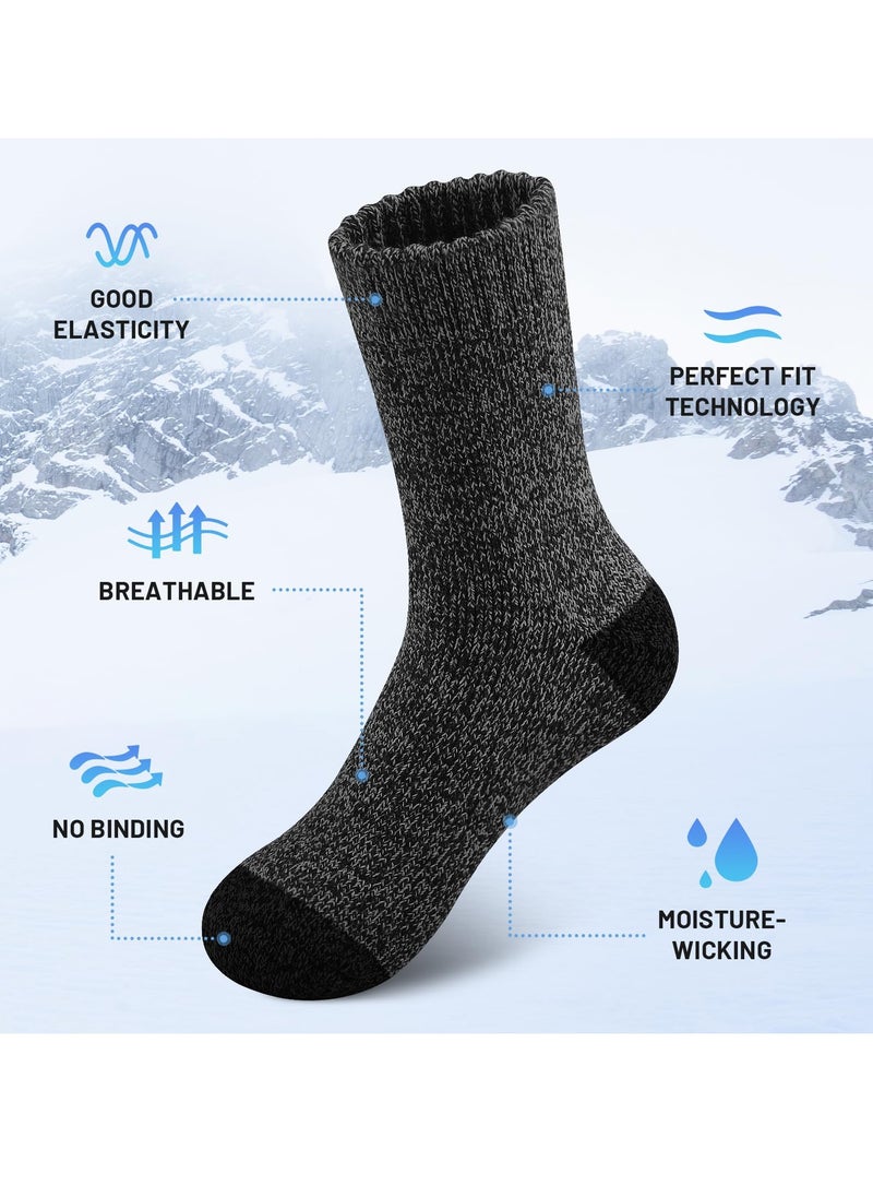 Excefore - Thick Wool Socks for Mens, Size 36-47 (7-12), Warm Winter Soft Thermal Socks, Cozy Winter Socks for Mens Gifts (5 Pairs) - Image 1