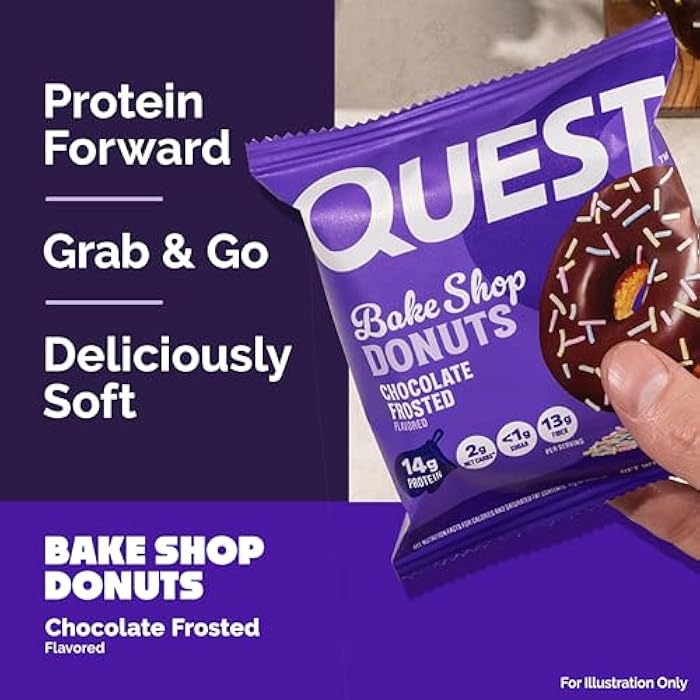 Quest Nutrition Bake Shop, Chocolate Frosted Donuts, 14g Protein, Less than 1g Sugar, Protein Snack, Low Sugar, 4 Count - Image 5