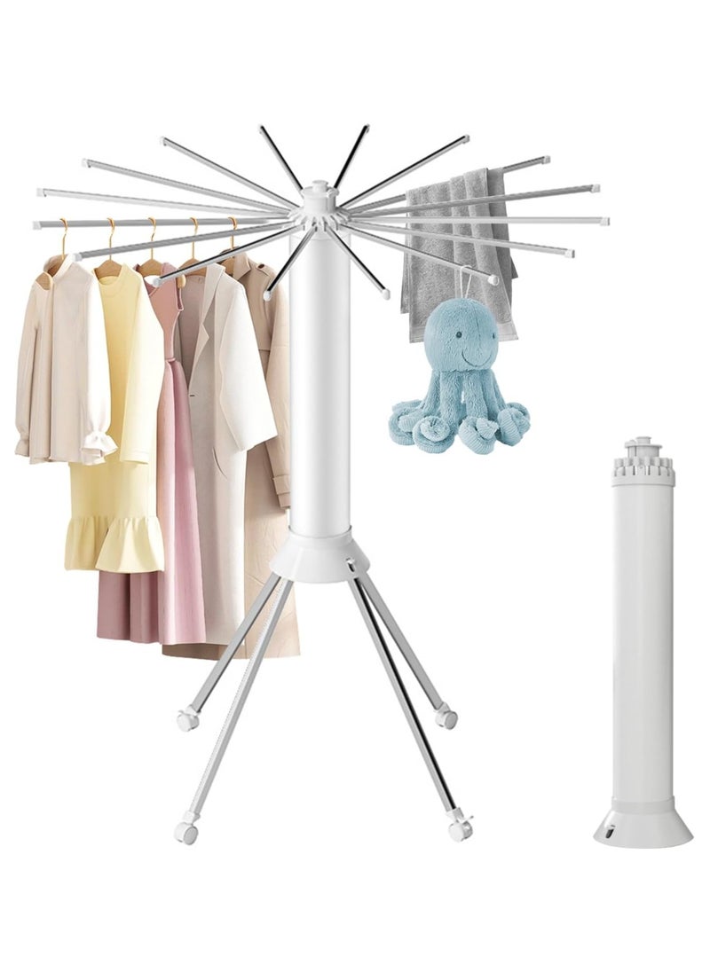 DubaiGallery Foldable Tripod Clothes Drying Rack - Space Saving Design with 16 Expandable Drying Rods, Wooden Octopus Clothing Stand for Home, Balcony and Bedroom Use  - Image 3