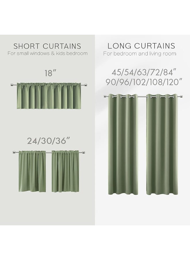 KOUFALL Sage Green Boho Blackout Curtains 72 Inch Length for Bedroom 2 Panels Set Home Office Organic Decor Grommet Thermal Room Darkening Living Room Window Black Out Curtains 72 Inch Long - Image 2