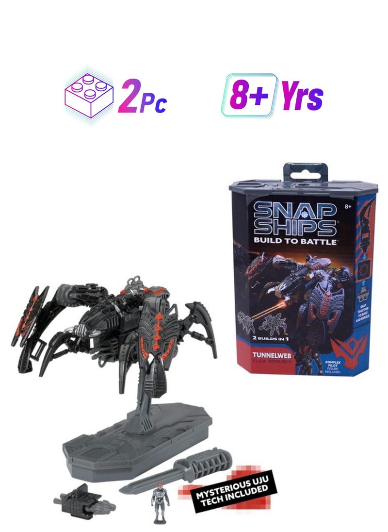 SNAP SHIPS Komplex Tunnelweb K.L.A.W. Spider Mech Build To Battle Make 2 Different Builds Ages 8+  - Image 1