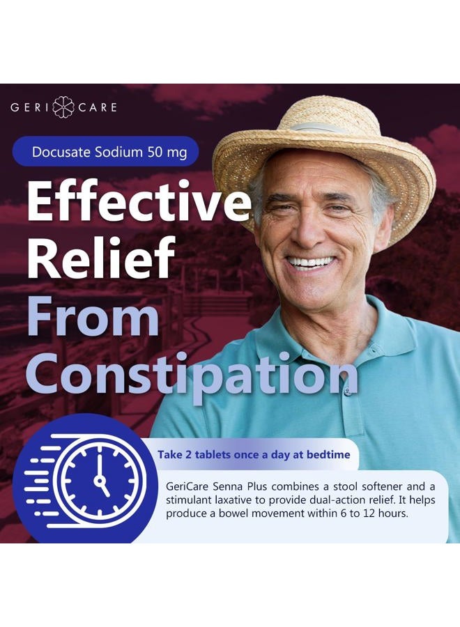 GeriCare Senna Plus Laxative Tablets, 50 mg / 8.6 mg Strength Docusate Sodium/Sennosides (1000 Tablets) - Image 5