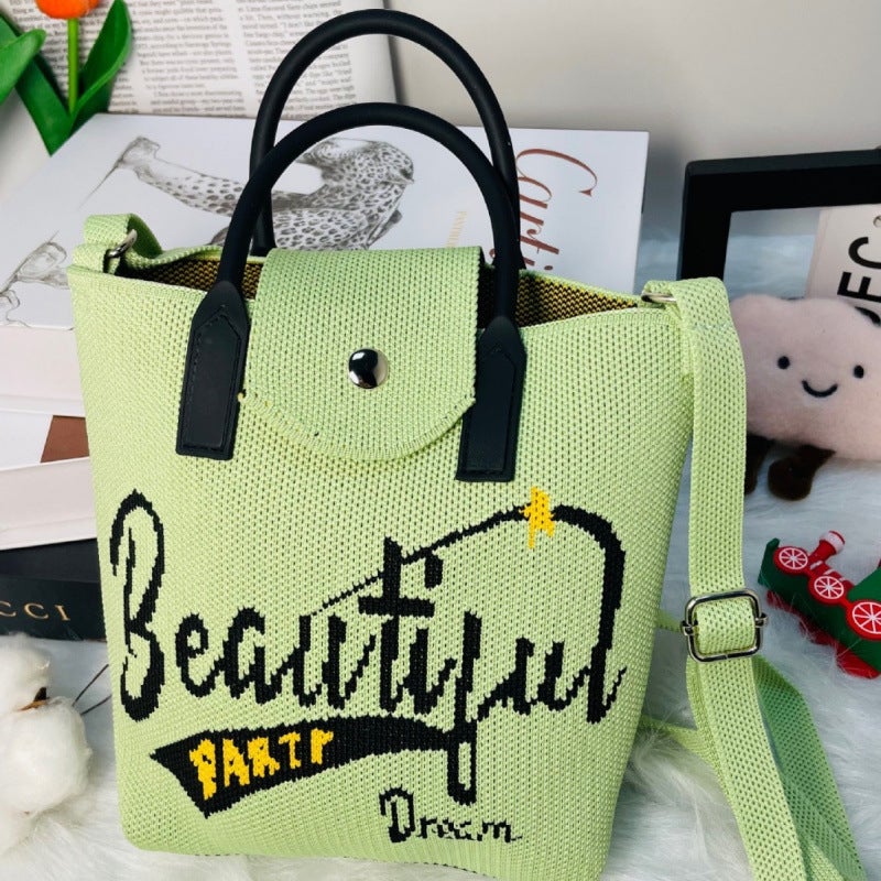 Bag Cover Cute Mobile Phone Bag Women'S Crossbody All-Match Mobile Phone Change Key Knitted Small Satchel Student Bag - Image 5