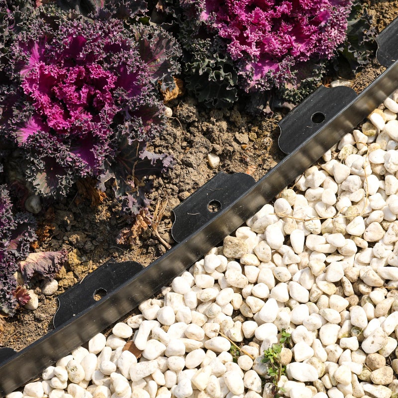 Hemikaki 4 Inch Tall Garden Edging Border 66FT with 90pcs Spikes, Plastic Edging Border for Landscaping, Lawn, Garden, Flower Beds, Paver, Pathway - Image 5