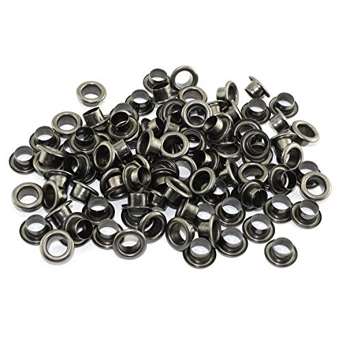 RuiLing 100pcs 5mm Black Metal Eyelets Round Inner Hole Grommets DIY Rivet Leathercraft Accessories Air-Hole for Shoes Belt Bag Tag Clothes Scrapbook - Image 1