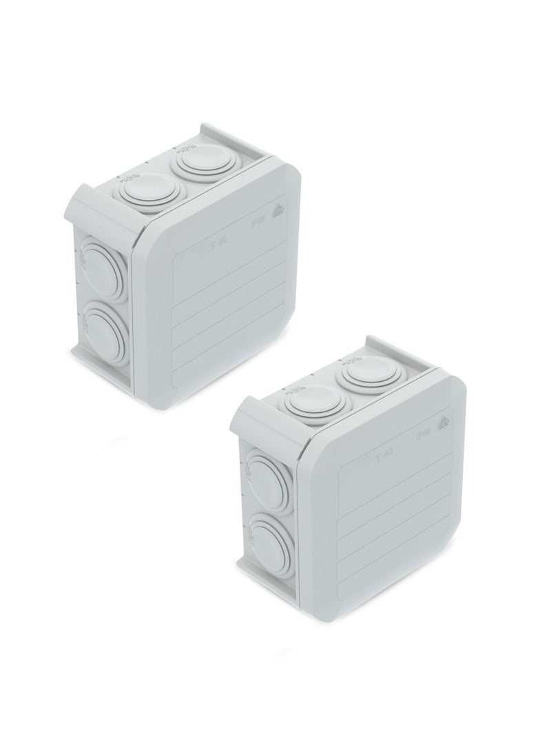 Duravel Junction Box, IP55 Waterproof Electrical Enclosure, Surface Mount, White (Pack-Of 2) - Image 1