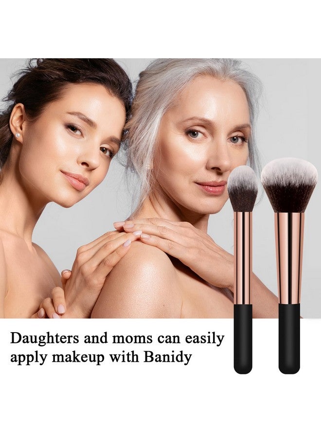 Banidy Makeup Brushes Banidy Powder Foundation Brush Flawless Powder Brush Set With Highlighter Brush Blush Brush With Wooden Handle Perfect For Blending Buffing Liquid Powder Foundation Cream Concealer - Image 2