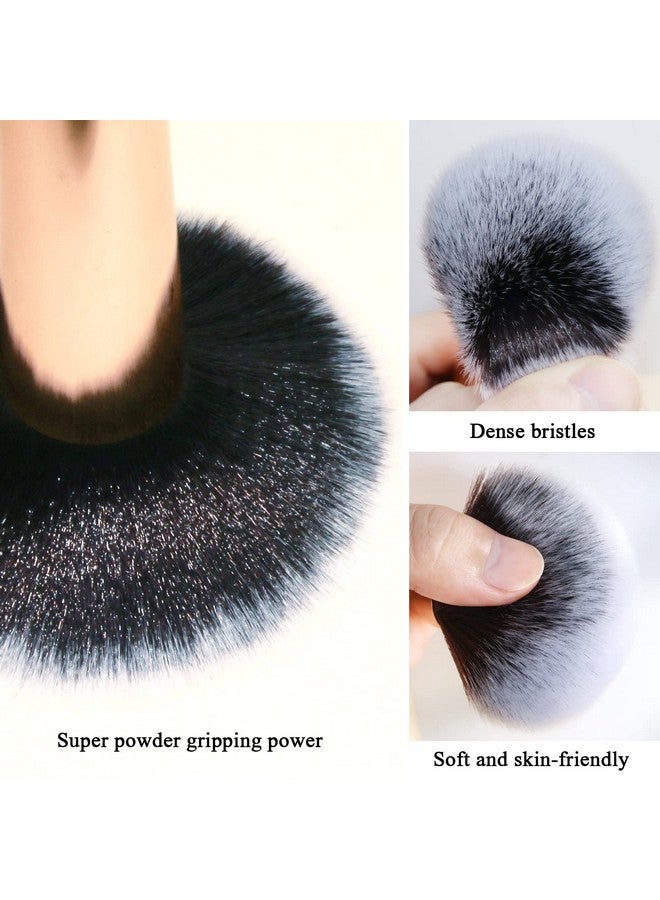 Banidy Makeup Brushes Banidy Powder Foundation Brush Flawless Powder Brush Set With Highlighter Brush Blush Brush With Wooden Handle Perfect For Blending Buffing Liquid Powder Foundation Cream Concealer - Image 5