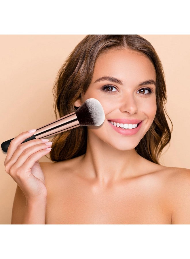 Banidy Makeup Brushes Banidy Powder Foundation Brush Flawless Powder Brush Set With Highlighter Brush Blush Brush With Wooden Handle Perfect For Blending Buffing Liquid Powder Foundation Cream Concealer - Image 3