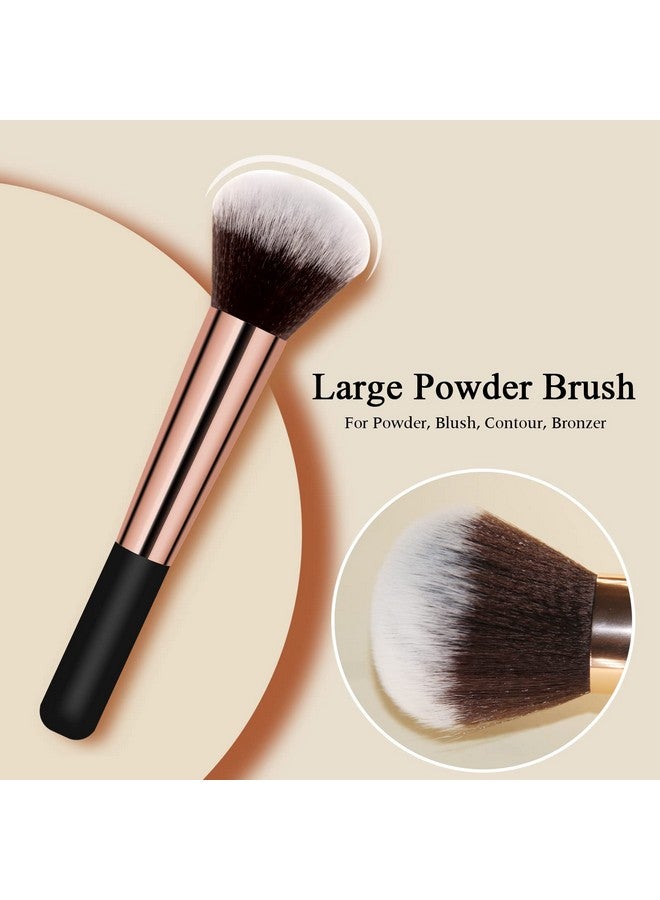 Banidy Makeup Brushes Banidy Powder Foundation Brush Flawless Powder Brush Set With Highlighter Brush Blush Brush With Wooden Handle Perfect For Blending Buffing Liquid Powder Foundation Cream Concealer - Image 4
