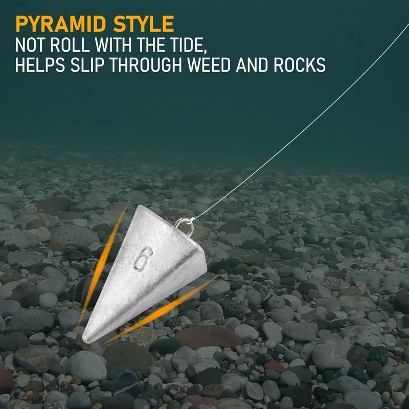 Dr.Fish Pyramid Sinkers Saltwater Lead Fishing Weight 1oz-32oz/2LB Triangle Surf Fishing Bank River Catfishing Pompano - Image 5