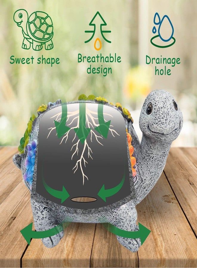 ASDFG Turtle Succulent Planter, Resin Material, Indoor/Outdoor Use, Cute Decor, 5.9" x 3.94" x 3.15" - Image 4