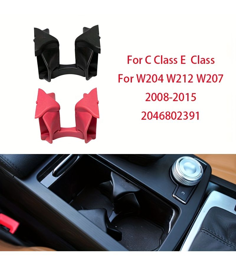 Red Car Cup Holder Divider Insert for Mercedes C E GLK Class W204 W212 - Image 1