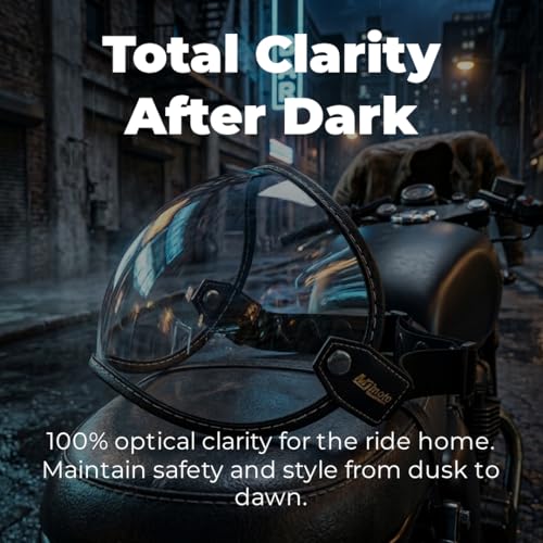 mjmoto Universal Open Face 34 Helmet Visor Lens Bubble Motorcycle Windshield Capacete Lens Vintage Motorbike Helmet Goggles Clear - Image 3