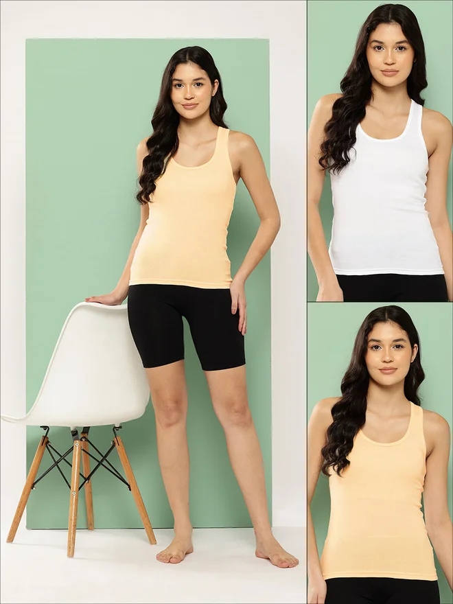 ليدينغ ليدي قميص داخلي قطني سادة بدون حشوة للنساء من ليدينج ليدي، عبوة من