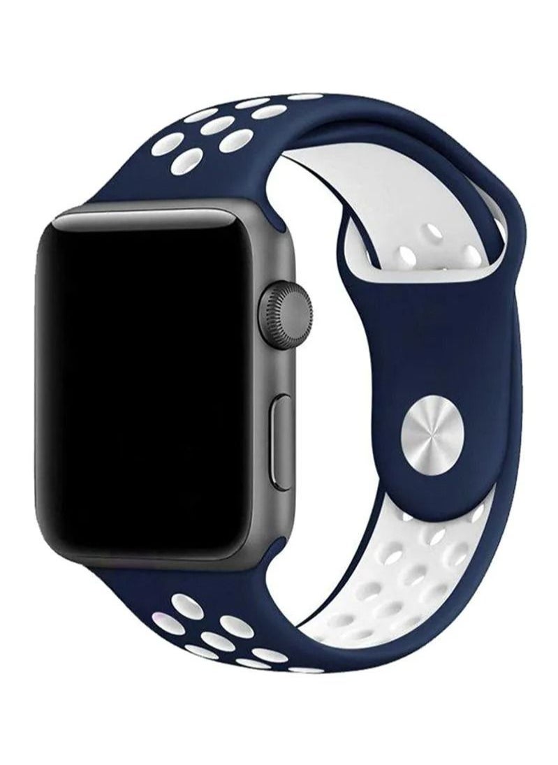 Generic - Apple Watch Strap, Nike Apple Watch band for Apple Watch Series 5/6/7 Strap 45mm /44mm/42mm Blue/white - Image 1