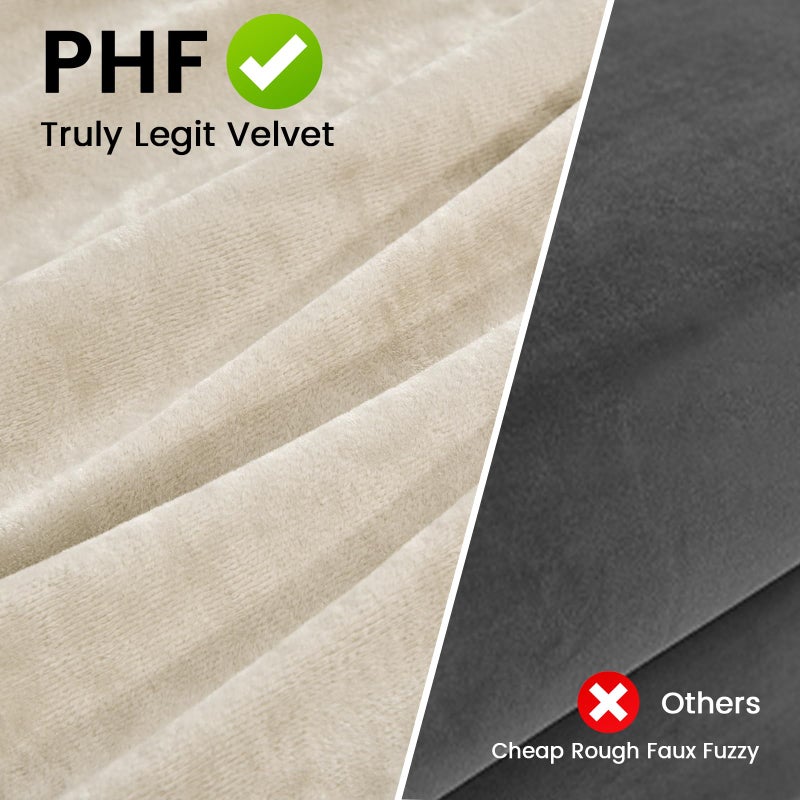 PHF PHF Truly Velvet Pillowcases Standard Size  No Insert  2 Pack Ultra Soft Breathable Pillow Shams Covers with Envelope Closure  20"" X 26"" Luxury Cozy Warm Fuzzy Flannel Pillow Cases  Sand  - Image 5