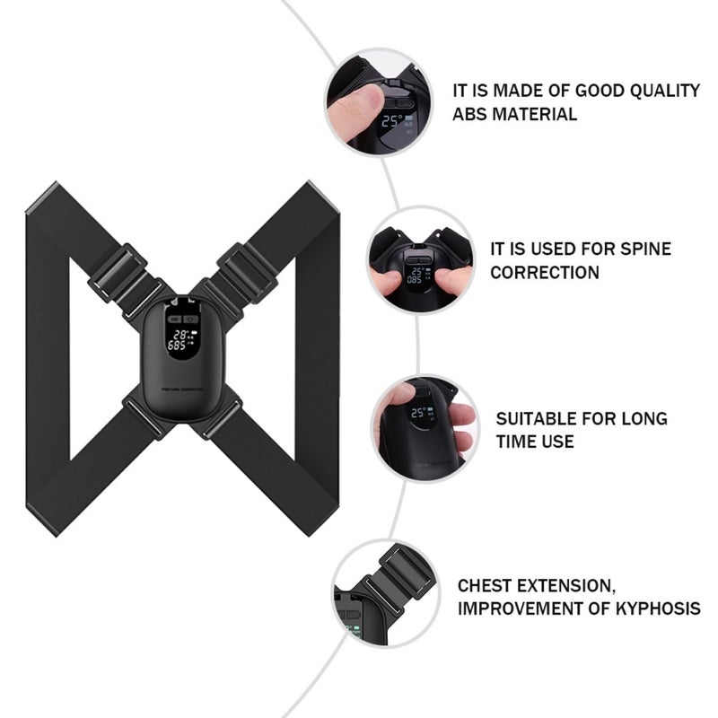 Adjustable Posture Corrector Back Brace with Intelligent Sensor for Daily Use - Image 4