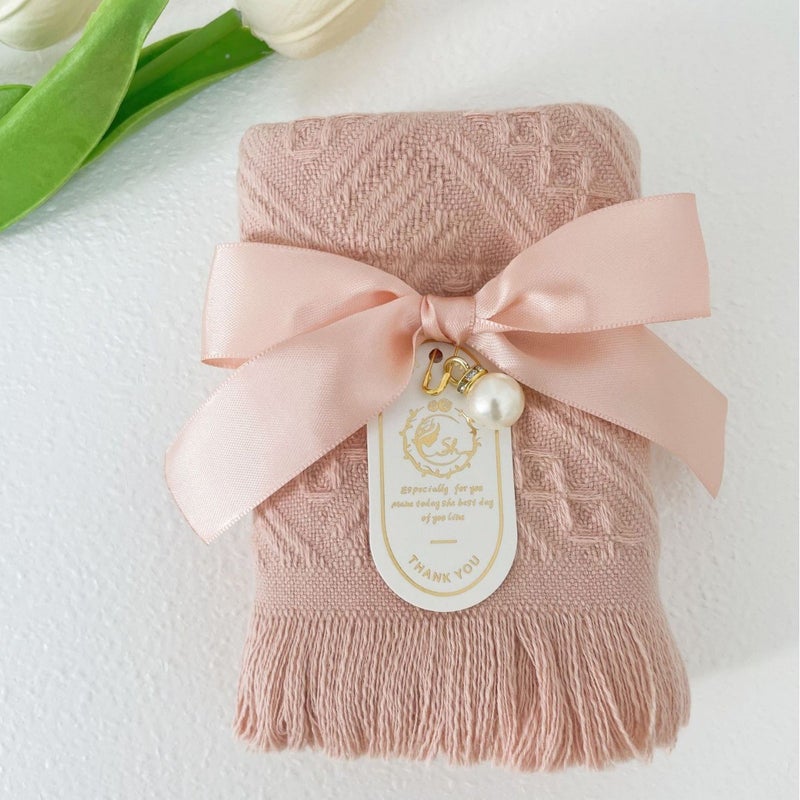 Fringe Towel Wedding Favor Creative Cotton Gift Powder tassel vermicelli belt (rectangular) 