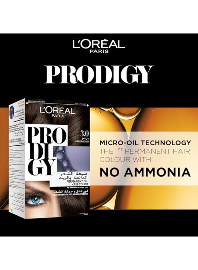 L'OREAL PARIS Loreal Paris Prodigy Permanent Oil HaIr Color 3.0 dark Brown 182ML - Image 3