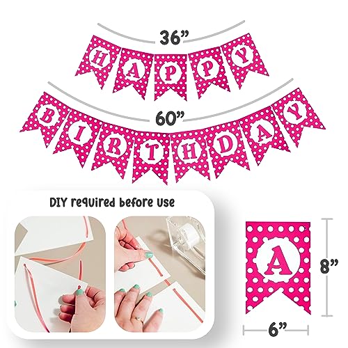 Just Party 1st Birthday Girl Decoration Set - 65-Piece Complete Party Decorations for Girls First Birthday - Pink Balloons, Foil Balloons, and DIY Decor Kit - Image 3