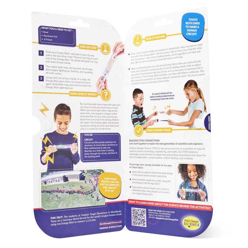 Steve Spangler Science Energy Stick â€“ Fun Science Kits for Kids to Learn About Conductors of Electricity, Safe, Hands-On STEM Learning Toy, Independent or Group Activity for Classrooms or Home - Image 3