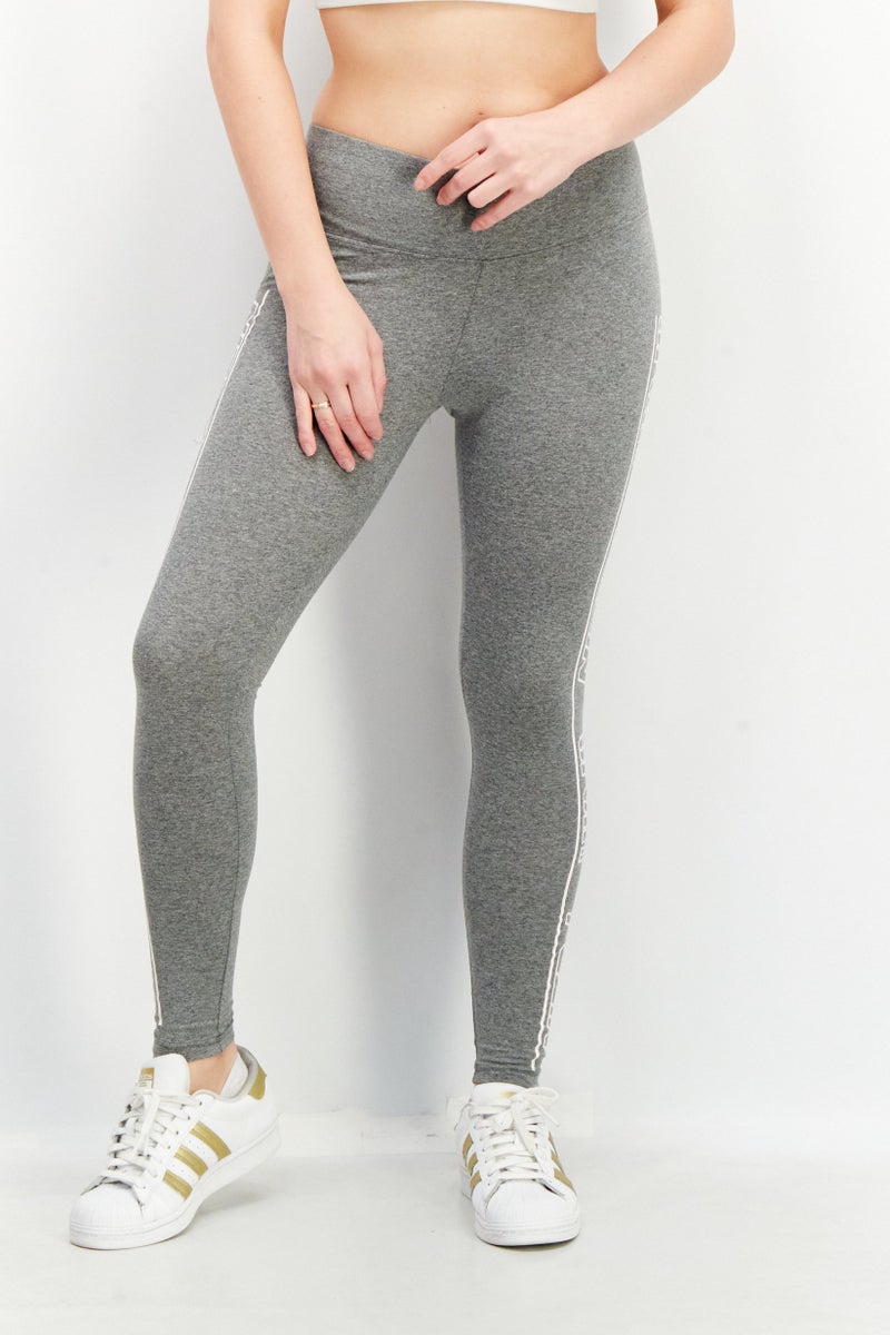 PHILIPP PLEIN Plein Sport Women Sportswear Fit Training Leggings, Grey - Image 1