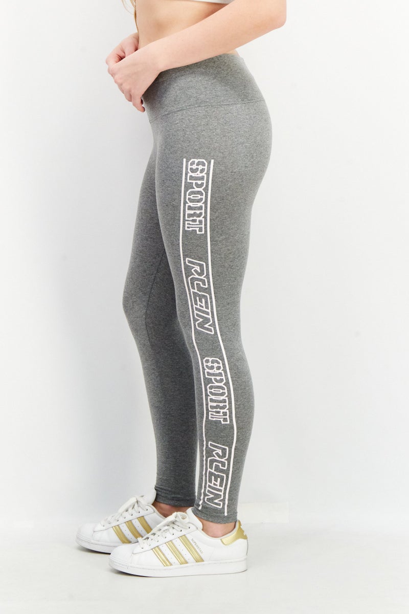 PHILIPP PLEIN Plein Sport Women Sportswear Fit Training Leggings, Grey - Image 4