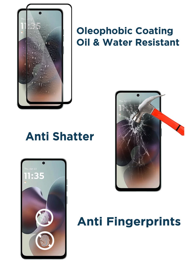 For Motorola Moto G56 - [2 Pack] Tempered Glass Screen Protector - Advanced Border-Less Full Edge to Edge ,Shatterproof , High Responsiveness , Higher Transparency , Quick to Install ,Anti-scratch and Bubble-free Screen Protector - Image 4