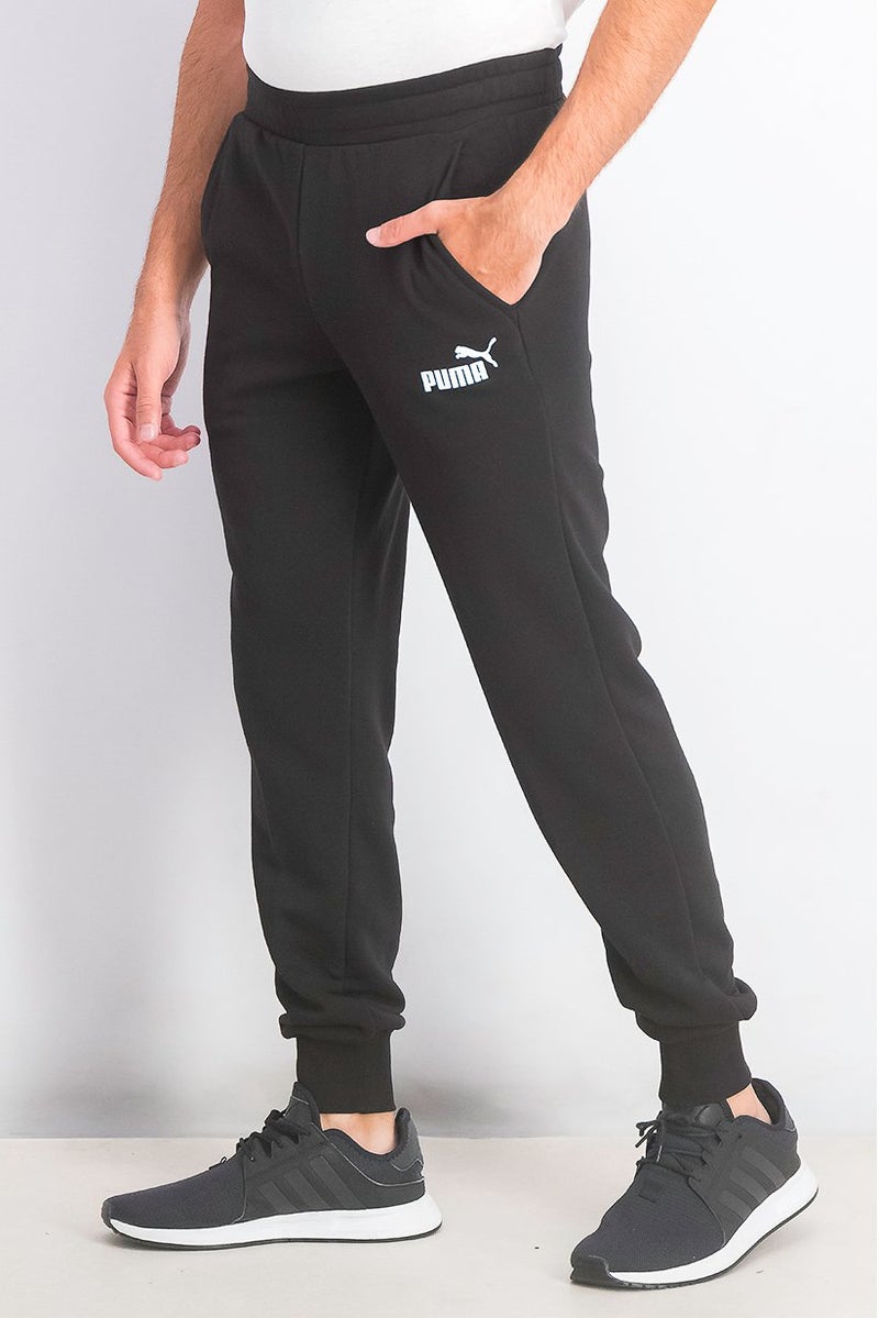 PUMA Men Logo Print Sweatpants, Black - Image 2