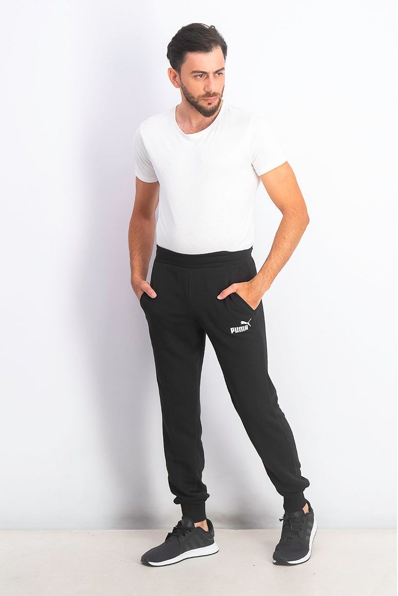 PUMA Men Logo Print Sweatpants, Black - Image 3