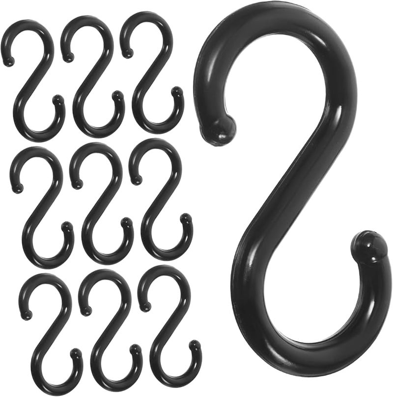100 قطعة من الخطافات السوداء الثقيلة من النوع S للخزانة والحمام والمطبخ، علاقات متينة للأكياس والملابس والمفاتيح - Image 2