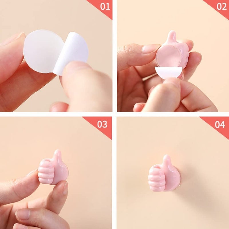 NH Fashion Hub NH Fashion Hub Self Adhesive MultiFunction Silicone Thumb Wall Hooks Silicone Hooks Desk Wire Management Wall Storage Hooks for Toothbrush Holder Belt hat Makeup Brush Home Office 8pcs - Image 3