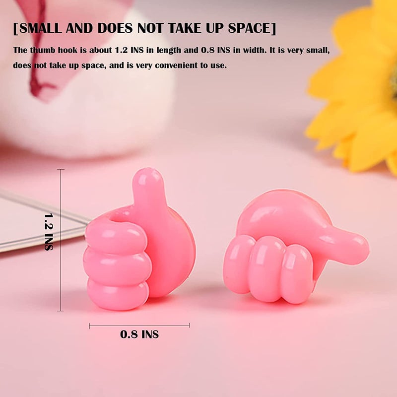 NH Fashion Hub NH Fashion Hub Self Adhesive MultiFunction Silicone Thumb Wall Hooks Silicone Hooks Desk Wire Management Wall Storage Hooks for Toothbrush Holder Belt hat Makeup Brush Home Office 8pcs - Image 2