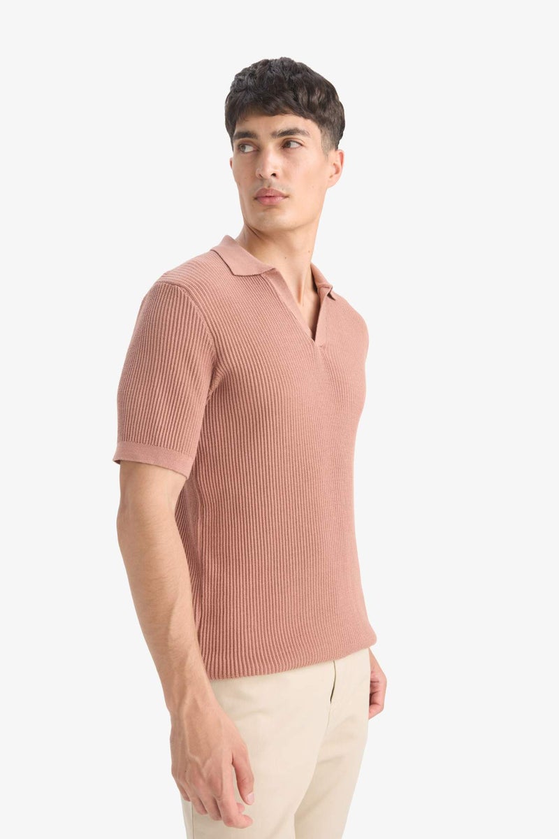 DeFacto Cotton Standard Fit Short Sleeve Knitwear Polo Shirt - Image 4